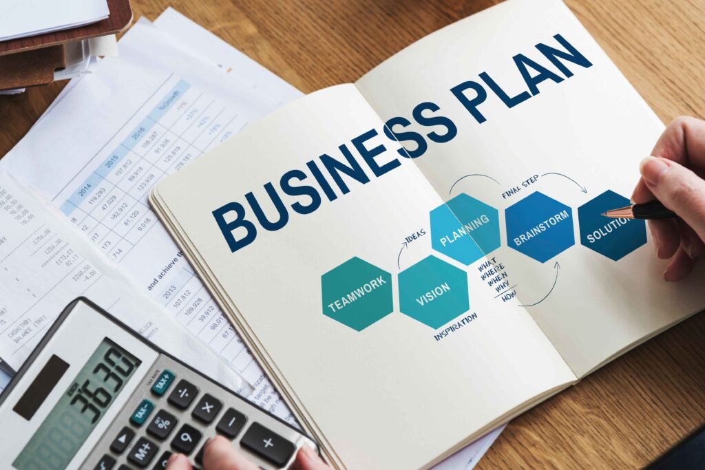 business plan strategy development process graphic concept